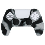 PlayVital Guardian Edition New Hope Gray & Black Ergonomic Soft Anti-slip Controller Silicone Case Cover, Rubber Protector Skins with Black Joystick Caps for PS5 Controller - YHPF031