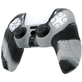 PlayVital Guardian Edition New Hope Gray & Black Ergonomic Soft Anti-slip Controller Silicone Case Cover, Rubber Protector Skins with Black Joystick Caps for PS5 Controller - YHPF031