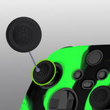 PlayVital Guardian Edition Green & Black Ergonomic Soft Anti-slip Controller Silicone Case Cover, Rubber Protector Skins with Black Joystick Caps for Xbox Series S and Xbox Series X Controller - HCX3013