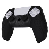 PlayVital Guardian Edition Black Ergonomic Soft Controller Silicone Case Grips for PS5, Rubber Protector Skins with Thumbstick Caps for PS5 Controller – Compatible with Charging Station - YHPF014