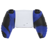 PlayVital Guardian Edition Blue & Black Ergonomic Soft Controller Silicone Case Grips for PS5, Rubber Protector Skins with Thumbstick Caps for PS5 Controller – Compatible with Charging Station - YHPF029