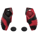 PlayVital Guardian Edition Red & Black Ergonomic Soft Controller Silicone Case Grips for PS5, Rubber Protector Skins with Thumbstick Caps for PS5 Controller – Compatible with Charging Station - YHPF028