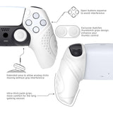 PlayVital Guardian Edition White Ergonomic Soft Controller Silicone Case Grips for PS5, Rubber Protector Skins with Thumbstick Caps for PS5 Controller – Compatible with Charging Station - YHPF027