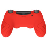 PlayVital Guardian Edition Passion Red Ergonomic Soft Anti-Slip Controller Silicone Case Cover for PS4, Rubber Protector Skins with black Joystick Caps for PS4 Slim PS4 Pro Controller - P4CC0067