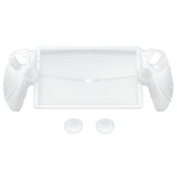 PlayVital Guardian Edition Silicone Protective Case for PS Portal Remote Player with Thumb Grips, Shockproof, Anti-Slip Grip for PS Portal Cover - Clear White - KNAPFP004