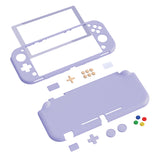 PlayVital Customized Protective Grip Case for NS Switch Lite, Light Violet Hard Cover Protector for NS Switch Lite - 1 x Black Border Tempered Glass Screen Protector Included - YYNLP012