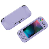 PlayVital Customized Protective Grip Case for NS Switch Lite, Light Violet Hard Cover Protector for NS Switch Lite - 1 x Black Border Tempered Glass Screen Protector Included - YYNLP012