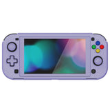 PlayVital Customized Protective Grip Case for NS Switch Lite, Light Violet Hard Cover Protector for NS Switch Lite - 1 x Black Border Tempered Glass Screen Protector Included - YYNLP012
