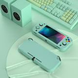 PlayVital Customized Protective Grip Case for NS Switch Lite, Misty Green Hard Cover Protector for NS Switch Lite - 1 x Black Border Tempered Glass Screen Protector Included - YYNLP011