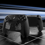 PlayVital Hexagon Diamond Texture Grip Sticker Set for Steam Controller 2, Anti-Slip PU Skin Cover Accessory Kit for Steam Controller with Touchpad Stickers and Thumb Grips - Black - SURSCM001