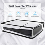 PlayVital Horizontal Dust Cover for ps5 Slim Digital Edition(The New Smaller Design), Transparent Dust Proof Protector Waterproof Cover Sleeve for ps5 Slim Console - RTKPFM003