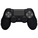 PlayVital Line & Dot Black Silicone Cover Skin for ps4 Controller, Anti-Slip Soft Protector Case Cover with Thumb Grip Caps for ps4 for ps4 Slim for ps4 Pro Controller - CLRP4P001