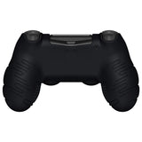 PlayVital Line & Dot Black Silicone Cover Skin for ps4 Controller, Anti-Slip Soft Protector Case Cover with Thumb Grip Caps for ps4 for ps4 Slim for ps4 Pro Controller - CLRP4P001