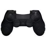 PlayVital Line & Dot Black Silicone Cover Skin for ps4 Controller, Anti-Slip Soft Protector Case Cover with Thumb Grip Caps for ps4 for ps4 Slim for ps4 Pro Controller - CLRP4P001