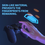 PlayVital Line & Dot Midnight Blue Silicone Cover Skin for ps4 Controller, Anti-Slip Soft Protector Case Cover with Thumb Grip Caps for ps4 for ps4 Slim for ps4 Pro Controller - CLRP4P005