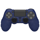 PlayVital Line & Dot Midnight Blue Silicone Cover Skin for ps4 Controller, Anti-Slip Soft Protector Case Cover with Thumb Grip Caps for ps4 for ps4 Slim for ps4 Pro Controller - CLRP4P005