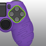 PlayVital Line & Dot Purple Silicone Cover Skin for ps4 Controller, Anti-Slip Soft Protector Case Cover with Thumb Grip Caps for ps4 for ps4 Slim for ps4 Pro Controller - CLRP4P004