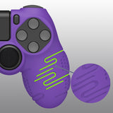 PlayVital Line & Dot Purple Silicone Cover Skin for ps4 Controller, Anti-Slip Soft Protector Case Cover with Thumb Grip Caps for ps4 for ps4 Slim for ps4 Pro Controller - CLRP4P004