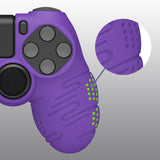 PlayVital Line & Dot Purple Silicone Cover Skin for ps4 Controller, Anti-Slip Soft Protector Case Cover with Thumb Grip Caps for ps4 for ps4 Slim for ps4 Pro Controller - CLRP4P004