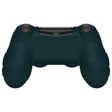 PlayVital Line & Dot Racing Green Silicone Cover Skin for ps4 Controller, Anti-Slip Soft Protector Case Cover with Thumb Grip Caps for ps4 for ps4 Slim for ps4 Pro Controller - CLRP4P003