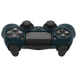 PlayVital Line & Dot Racing Green Silicone Cover Skin for ps4 Controller, Anti-Slip Soft Protector Case Cover with Thumb Grip Caps for ps4 for ps4 Slim for ps4 Pro Controller - CLRP4P003