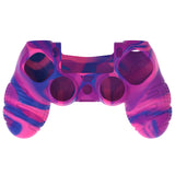 PlayVital Line & Dot Pink & Purple & Blue Silicone Cover Skin for ps4 Controller, Anti-Slip Soft Protector Case Cover with Thumb Grip Caps for ps4 for ps4 Slim for ps4 Pro Controller - CLRP4P006