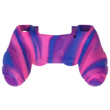 PlayVital Line & Dot Pink & Purple & Blue Silicone Cover Skin for ps4 Controller, Anti-Slip Soft Protector Case Cover with Thumb Grip Caps for ps4 for ps4 Slim for ps4 Pro Controller - CLRP4P006