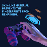 PlayVital Line & Dot Pink & Purple & Blue Silicone Cover Skin for ps4 Controller, Anti-Slip Soft Protector Case Cover with Thumb Grip Caps for ps4 for ps4 Slim for ps4 Pro Controller - CLRP4P006