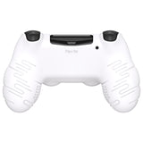 PlayVital Line & Dot White Silicone Cover Skin for ps4 Controller, Anti-Slip Soft Protector Case Cover with Thumb Grip Caps for ps4 for ps4 Slim for ps4 Pro Controller - CLRP4P002