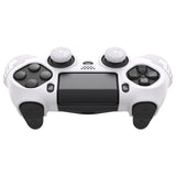 PlayVital Line & Dot White Silicone Cover Skin for ps4 Controller, Anti-Slip Soft Protector Case Cover with Thumb Grip Caps for ps4 for ps4 Slim for ps4 Pro Controller - CLRP4P002