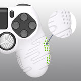 PlayVital Line & Dot White Silicone Cover Skin for ps4 Controller, Anti-Slip Soft Protector Case Cover with Thumb Grip Caps for ps4 for ps4 Slim for ps4 Pro Controller - CLRP4P002