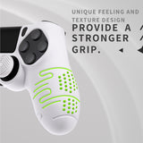 PlayVital Line & Dot White Silicone Cover Skin for ps4 Controller, Anti-Slip Soft Protector Case Cover with Thumb Grip Caps for ps4 for ps4 Slim for ps4 Pro Controller - CLRP4P002