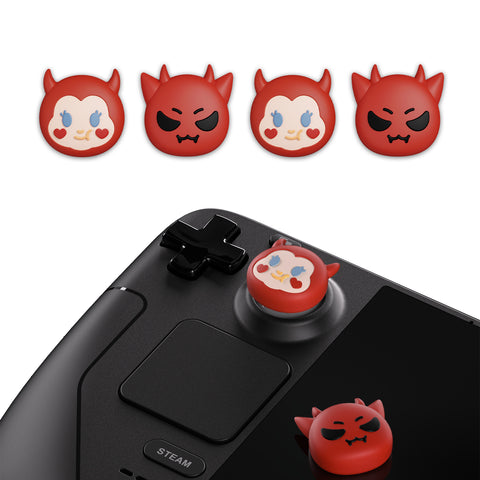 PlayVital Thumb Grip Caps for Steam Deck LCD, for PS Portal Remote Player Silicone Thumbsticks Grips Joystick Caps for Steam Deck OLED - Little Devils - YFSDM026