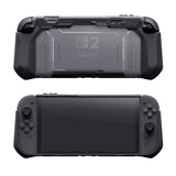 PlayVital METEOR Protective Case for Nintendo Switch 2, Dockable Ergonomic Non-Slip TPU Grip Cover with Thumb Grip for Switch 2, Shockproof Anti-Scratches Protector - Black - YDCNTM001