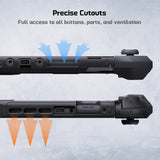 PlayVital METEOR Protective Case for Nintendo Switch 2, Dockable Ergonomic Non-Slip TPU Grip Cover with Thumb Grip for Switch 2, Shockproof Anti-Scratches Protector - Black - YDCNTM001