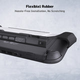 PlayVital METEOR Protective Case for Nintendo Switch 2, Dockable Ergonomic Non-Slip TPU Grip Cover with Thumb Grip for Switch 2, Shockproof Anti-Scratches Protector - Black - YDCNTM001