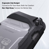 PlayVital METEOR Protective Case for Nintendo Switch 2, Dockable Ergonomic Non-Slip TPU Grip Cover with Thumb Grip for Switch 2, Shockproof Anti-Scratches Protector - Black - YDCNTM001