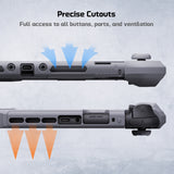 PlayVital METEOR Protective Case for Nintendo Switch 2, Dockable Ergonomic Non-Slip TPU Grip Cover with Thumb Grip for Switch 2, Shockproof Anti-Scratches Protector - New Hope Gray - YDCNTM003