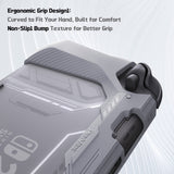 PlayVital METEOR Protective Case for Nintendo Switch 2, Dockable Ergonomic Non-Slip TPU Grip Cover with Thumb Grip for Switch 2, Shockproof Anti-Scratches Protector - New Hope Gray - YDCNTM003