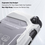 PlayVital METEOR Protective Case for Nintendo Switch 2, Dockable Ergonomic Non-Slip TPU Grip Cover with Thumb Grip for Switch 2, Shockproof Anti-Scratches Protector - White - YDCNTM002