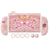 PlayVital Magic Wings Silicone Grip Case for Nintendo Switch 2 – Dockable Anime Protective Cover with Extra Adjustable Stand & Thumb Grips - Pink - XYFNTM001