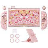 PlayVital Magic Wings Silicone Grip Case for Nintendo Switch 2 – Dockable Anime Protective Cover with Extra Adjustable Stand & Thumb Grips - Pink - XYFNTM001