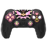 PlayVital Magic Wings Protective Silicone Cover Skin for PS5 Controller – Soft Anti-Slip Grip Protector Case for PS5 Controller with Thumbstick Caps & Themed Stickers, Charging Station Compatible - Black - YLEPFP001