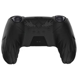 PlayVital Magic Wings Protective Silicone Cover Skin for PS5 Controller – Soft Anti-Slip Grip Protector Case for PS5 Controller with Thumbstick Caps & Themed Stickers, Charging Station Compatible - Black - YLEPFP001