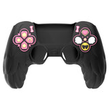 PlayVital Magic Wings Protective Silicone Cover Skin for PS5 Controller – Soft Anti-Slip Grip Protector Case for PS5 Controller with Thumbstick Caps & Themed Stickers, Charging Station Compatible - Black - YLEPFP001