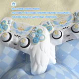 PlayVital Magic Wings Protective Silicone Cover Skin for PS5 Controller – Soft Anti-Slip Grip Protector Case for PS5 Controller with Thumbstick Caps & Themed Stickers, Charging Station Compatible - White - YLEPFP002