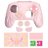 PlayVital Magic Wings Silicone Cover for Nintendo Switch 2 Pro Controller, Cute Protective Skin Case for Switch 2 Pro Controller with Back Button Caps, Thumb Grips & Stickers - Pink - PQCPTP001