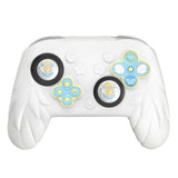 PlayVital Magic Wings Silicone Cover for Nintendo Switch 2 Pro Controller, Cute Protective Skin Case for Switch 2 Pro Controller with Back Button Caps, Thumb Grips & Stickers - White - PQCPTP002