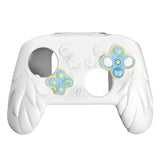 PlayVital Magic Wings Silicone Cover for Nintendo Switch 2 Pro Controller, Cute Protective Skin Case for Switch 2 Pro Controller with Back Button Caps, Thumb Grips & Stickers - White - PQCPTP002