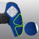 PlayVital Mecha Edition Blue Ergonomic Soft Controller Silicone Case Grips for PS5 Controller, Rubber Protector Skins with Thumbstick Caps for PS5 Controller - Compatible with Charging Station - JGPF005